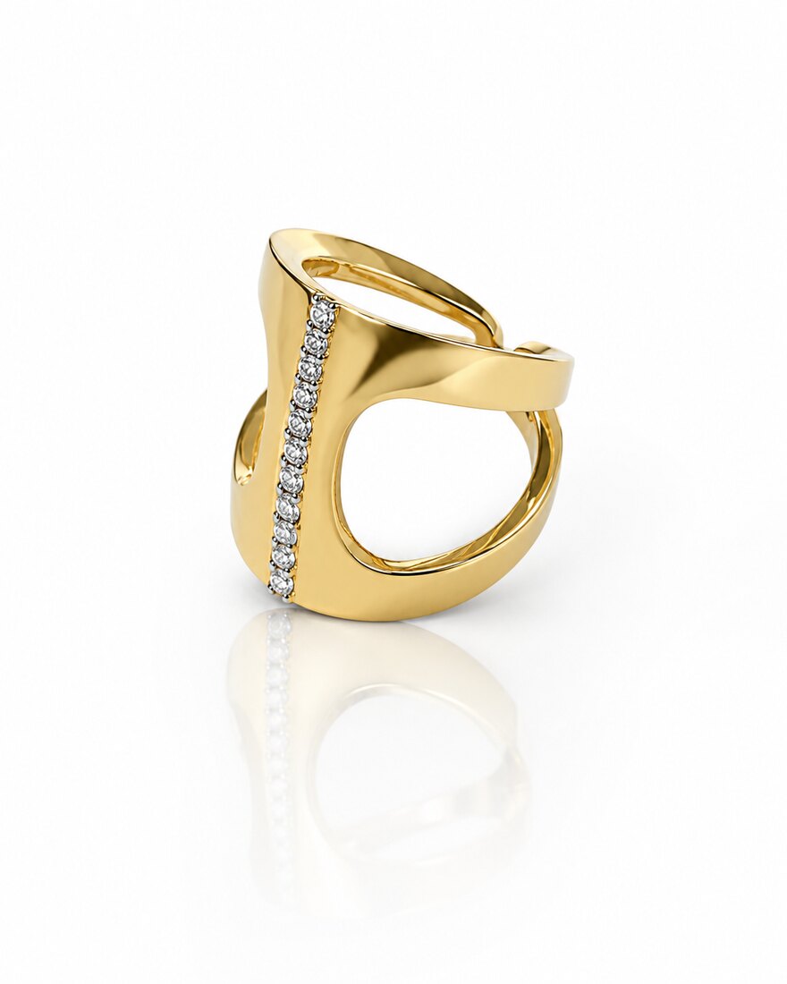 Anello Doppia Fascia con Filo di Diamanti Antonini