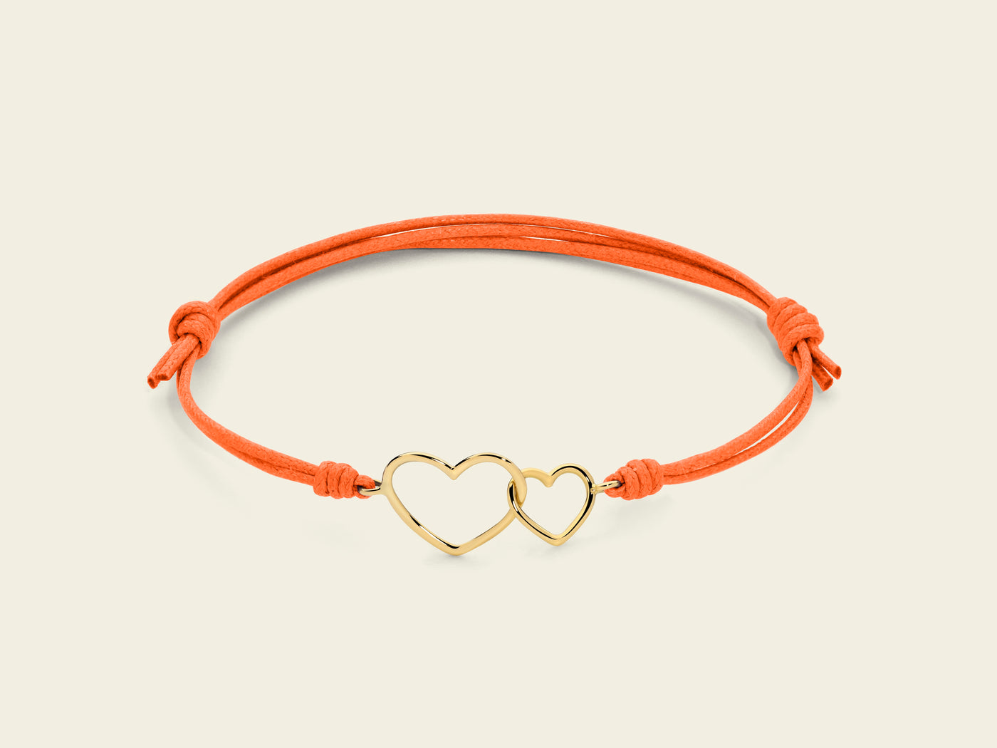 Bracciale cordino con cuori intrecciati