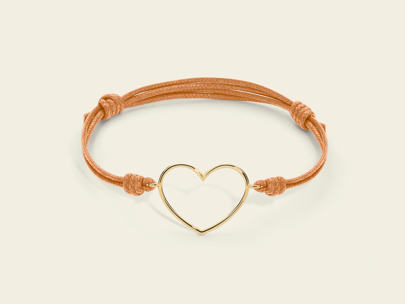 Bracciale cordino con cuore grande a filo 3