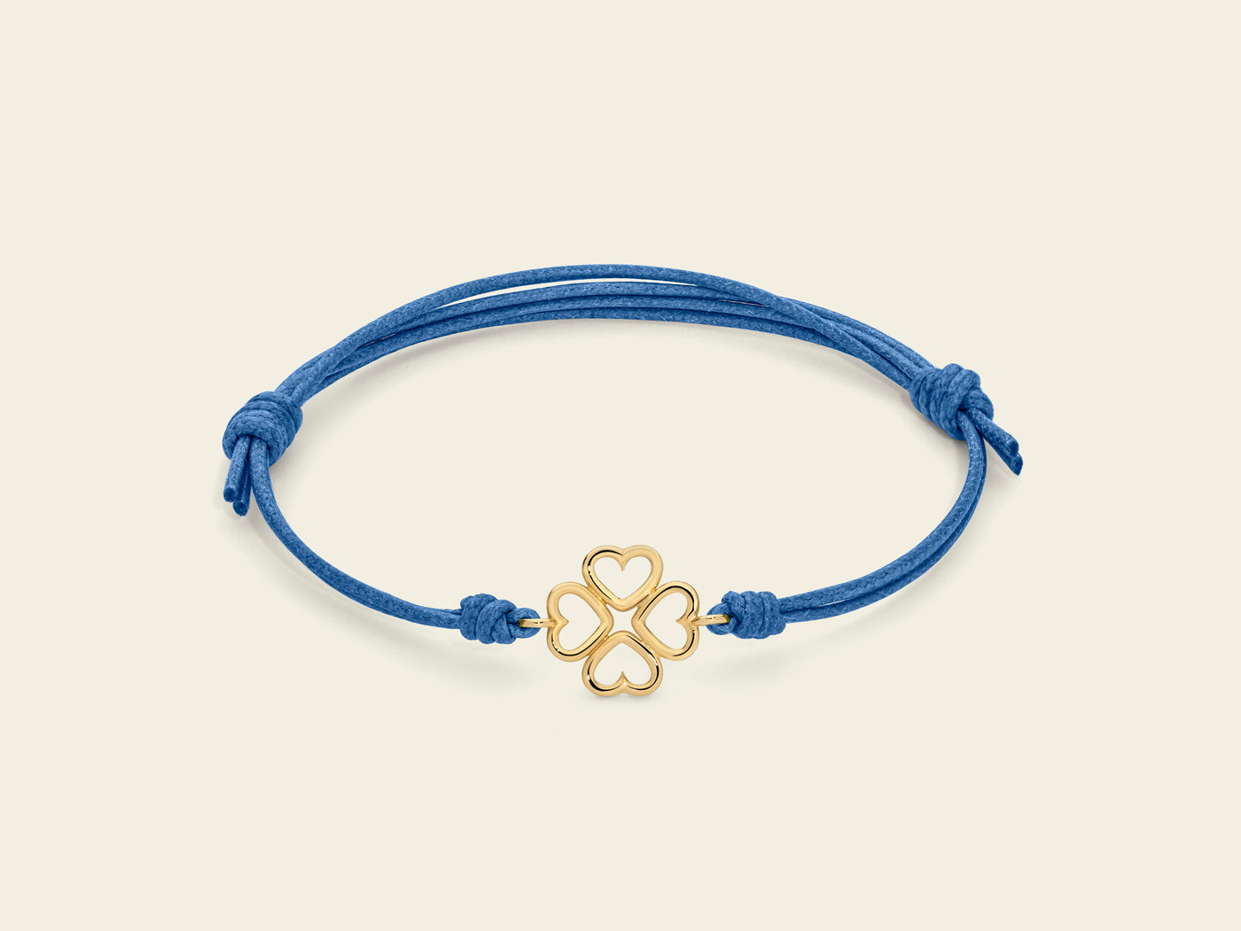 Bracciale cordino con quadrifoglio